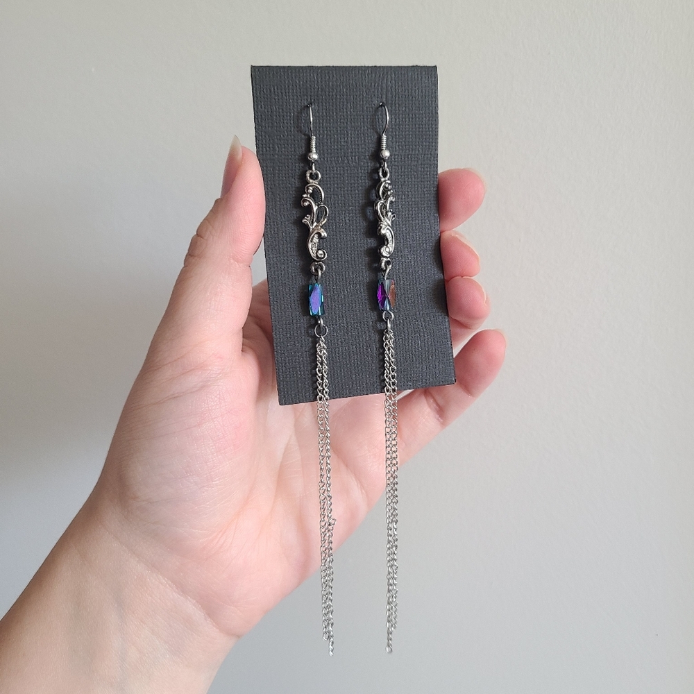 OOAK Long Filigree Earrings